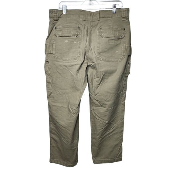 Duluth Trading Co Flex Fire Hose Cargo Pants Men 37x30 Khaki Distressed Workwear - Picture 2 of 11